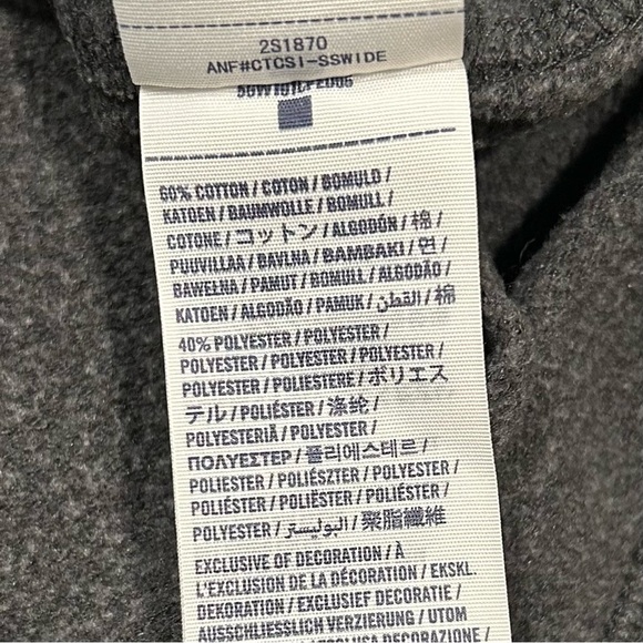 Abercrombie & Fitch Girls’ Gray Logo Crew Neck Pullover Sweatshirt Top Size L - Picture 5 of 7